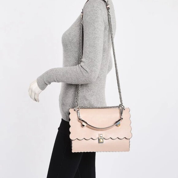 Fendi Light Pink Smooth Leather Kan I Medium Shoulder Bag 8BT283 - Picture 2 of 11